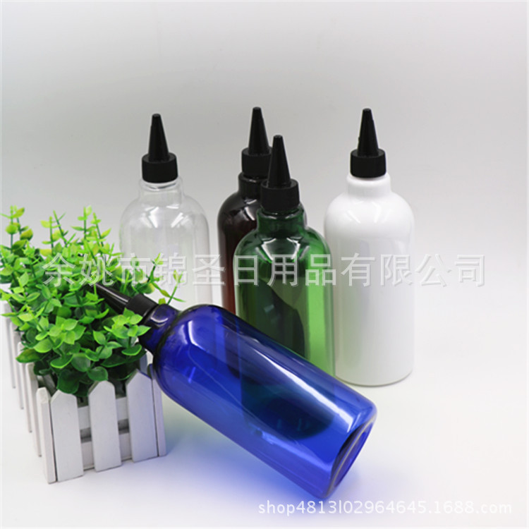 500ml长颈PET塑料瓶 配尖嘴盖烟油 油墨乳胶分装空瓶 厂家直销