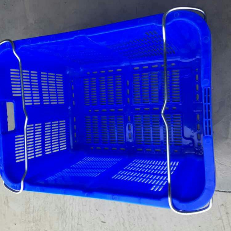 厂家直供塑胶篮子配件金属铁耳 分拣周转箩筐筐梁