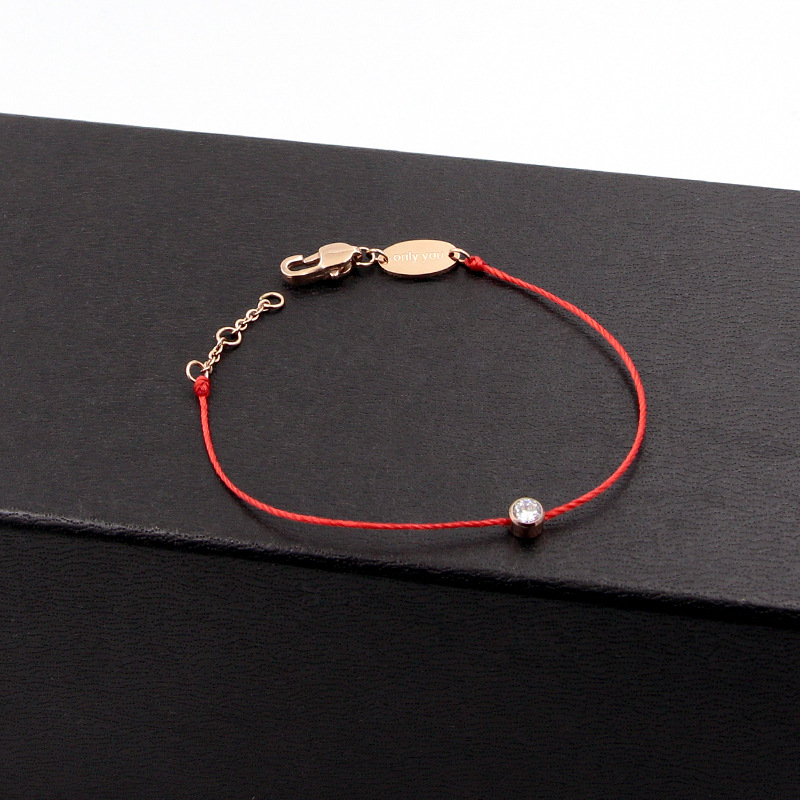 5g Weight Artificial Diamond Inlay Material Bracelets Classification 1 Piece Quantity Daily Occasion rope, Titanium Steel Material Geometric Pattern Women's Gender Plating, Inlay Design Simple Style Style Simple Style Geometric Rope Titanium Steel Plating Inlay Artificial Diamond Women's Bracelets 17