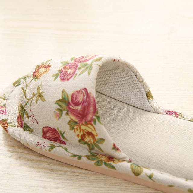 2018 phong cách Nhật Bản mới mùa hè hoa trượt trong nhà sàn trong nhà kéo dép lanh và dép giá sỉ Dép vải