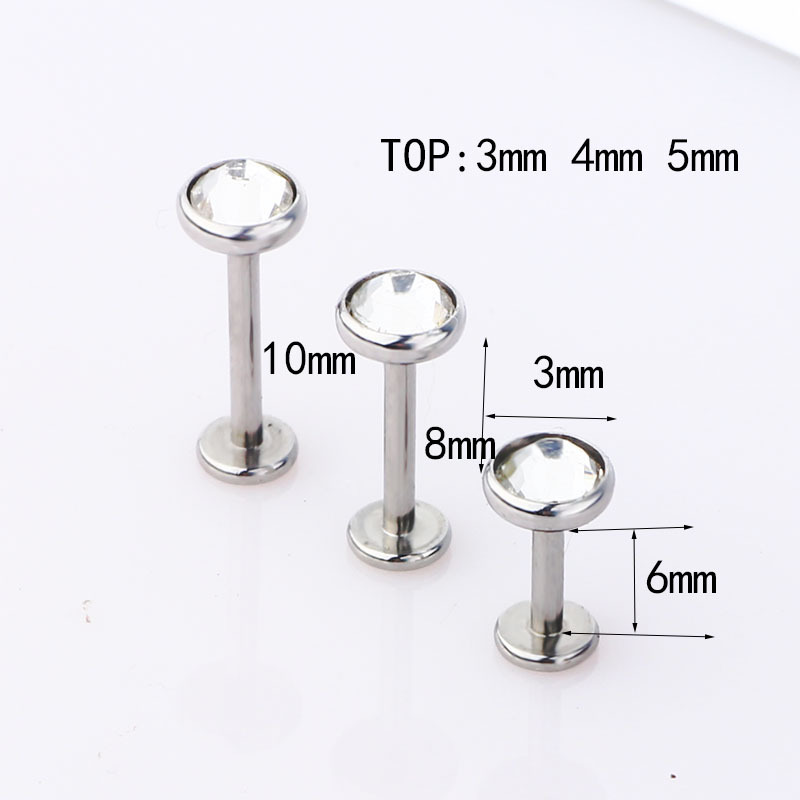 Labret piercing jewelry detail image