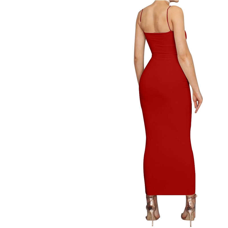 Solid Color Slim Slit Dress NSHWM109174