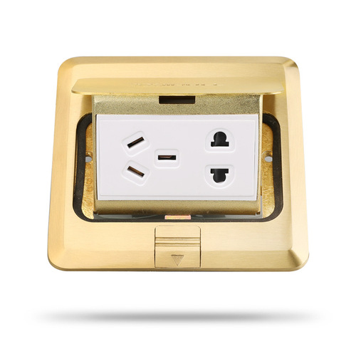 All-copper waterproof slow-acting damping floor outlet with waterproof and dustproof five-hole wholesale various floor outlets