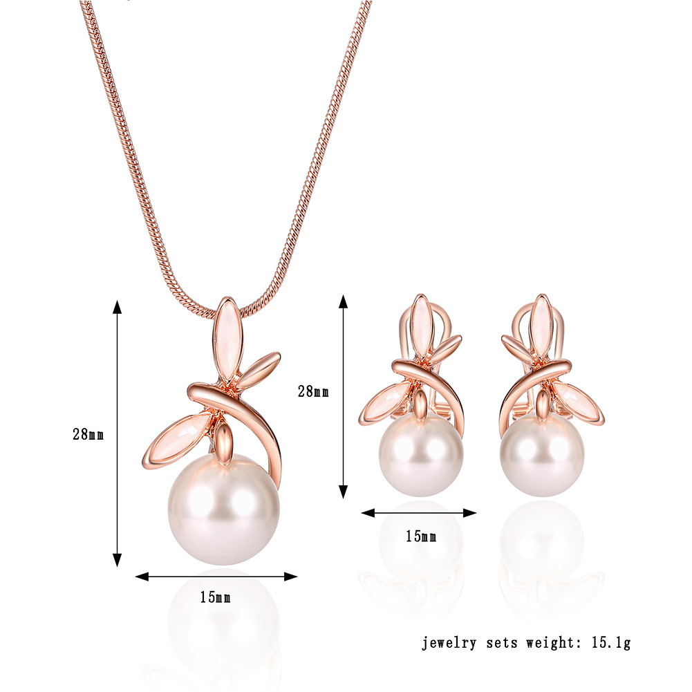 Pearl Necklace and Earring Set