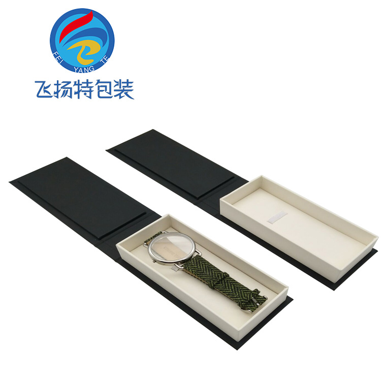 厂家直销 定制精品PU皮翻盖手表盒 饰品盒 烫金印LOGO文字首饰盒