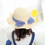 Синяя детская солнцезащитная шляпа с бантиком на солнечной энергии, осенняя