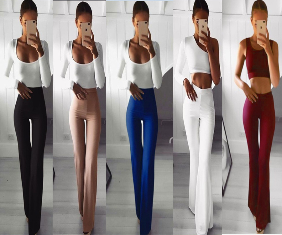 Autumn 5-color Slim-fit Big Flared Pants Stretch Wide-leg Pants