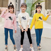 2018 Autumn and winter girl new pattern sweater Children's clothing T-shirts knitting Primer student fashion sweater One piece On behalf of