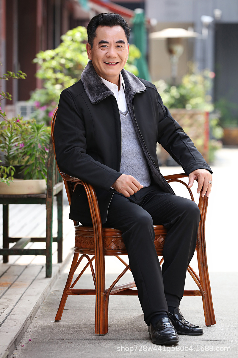 男裝外套棉衣裝冬裝加絨男式衣服中老年人男士夾克支持定制