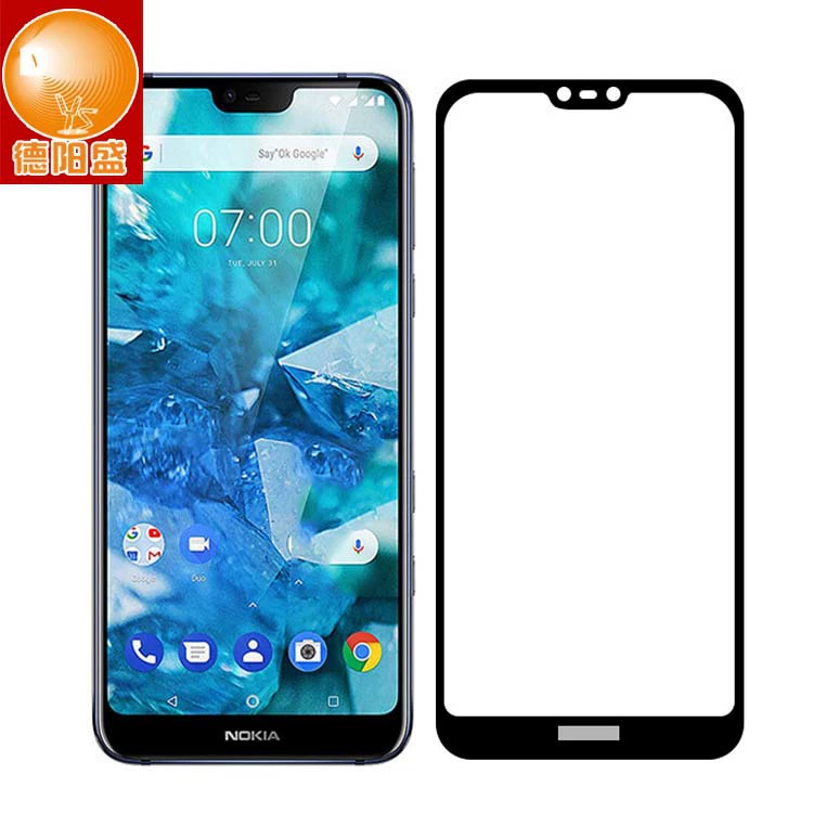 Защитная пленка из tempered glass для Nokia 7.1 с полной защитой экрана, пленка с полноразмерным покрытием стали, HD