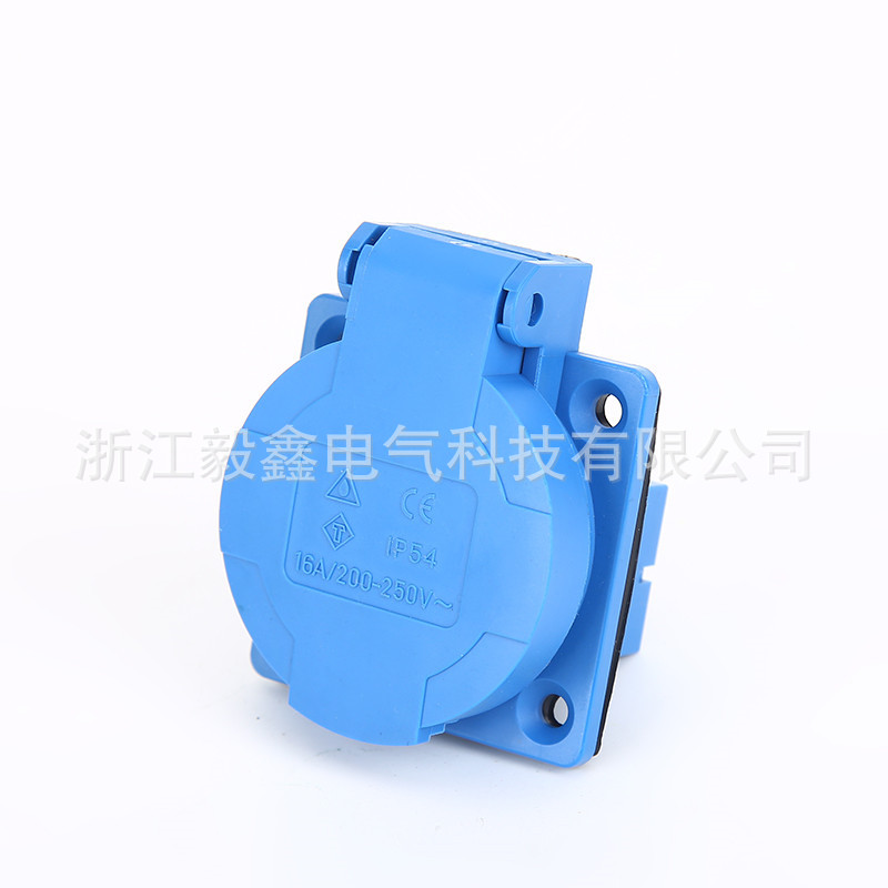 2芯16A 欧式二插插座 镶嵌式欧式插座拆装式欧规IP44二插插座312X