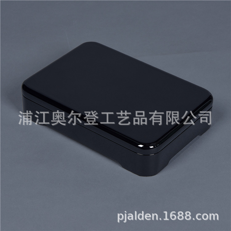 Crystal perfume bottle, essential oil wooden box, custom gift packaging, jewelry wooden box, glasses, tea, baked lacquer black wooden box detail image 1