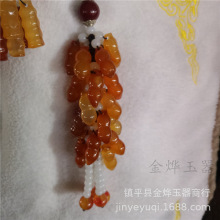 红玛瑙车挂 黄玉髓车挂节节高玛瑙竹节车挂车饰展会礼品批发