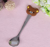 Cute silica gel handle stainless steel, fashionable cartoon spoon, coffee mixing stick, wholesale