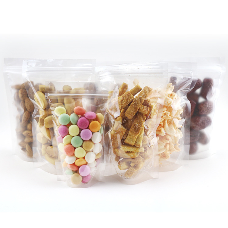 空白加厚坚果干果零食袋磨砂透明食品自立袋零食密封包装袋自封袋