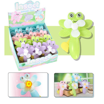 2020 new pattern children Cartoon modelling Hand pressure Fan Portable Dragonfly lighting Fan Plastic toy