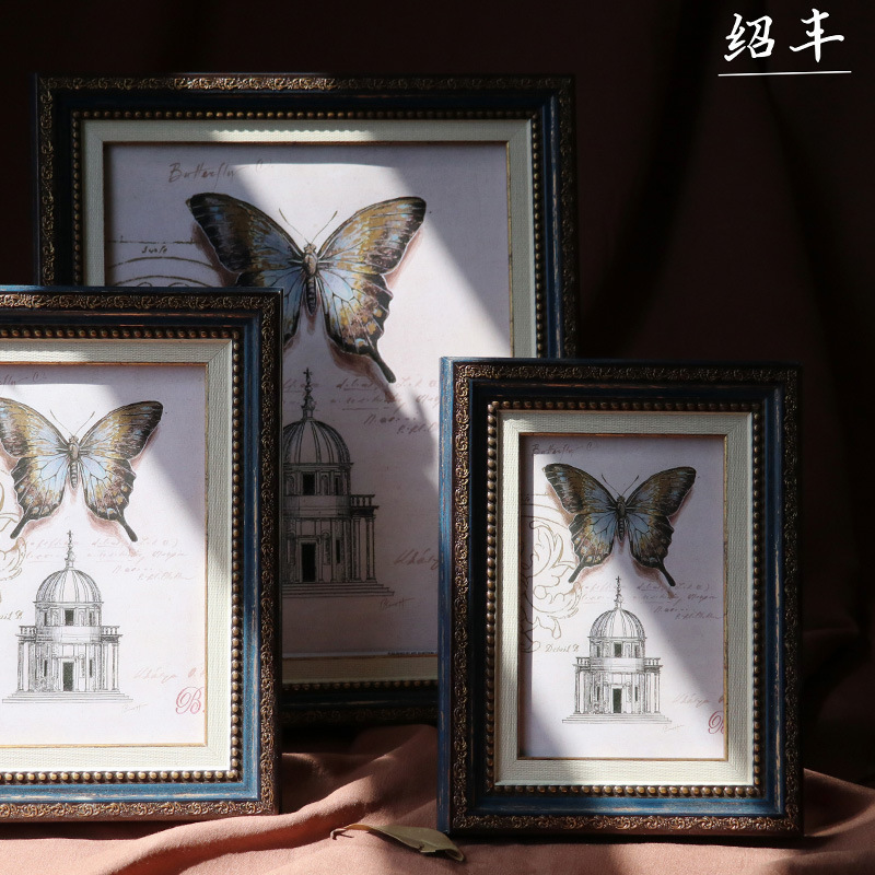 Retro Photo Frame European Palace Table 67 Inch 810 12inch A4 Wall Hanging Picture Frame Wholesale Old Decorative Frame