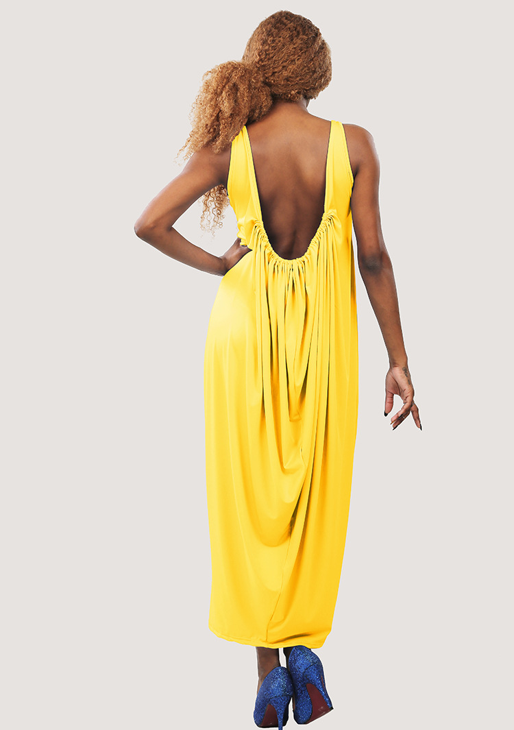 Backless Maxi Dress Loose Fit Sleeveless Available in 5 Colors Perfect for Summer Parties Wholesale Options