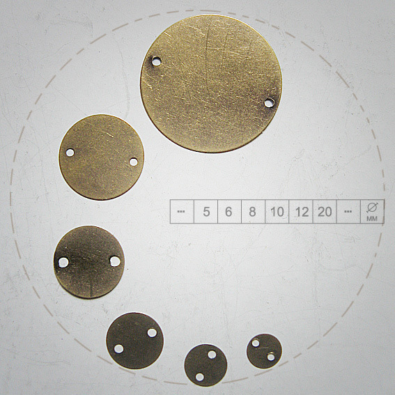 圆形平面中孔 边孔 双孔金属珠片 电镀青古铜色 厂销直销五金配件