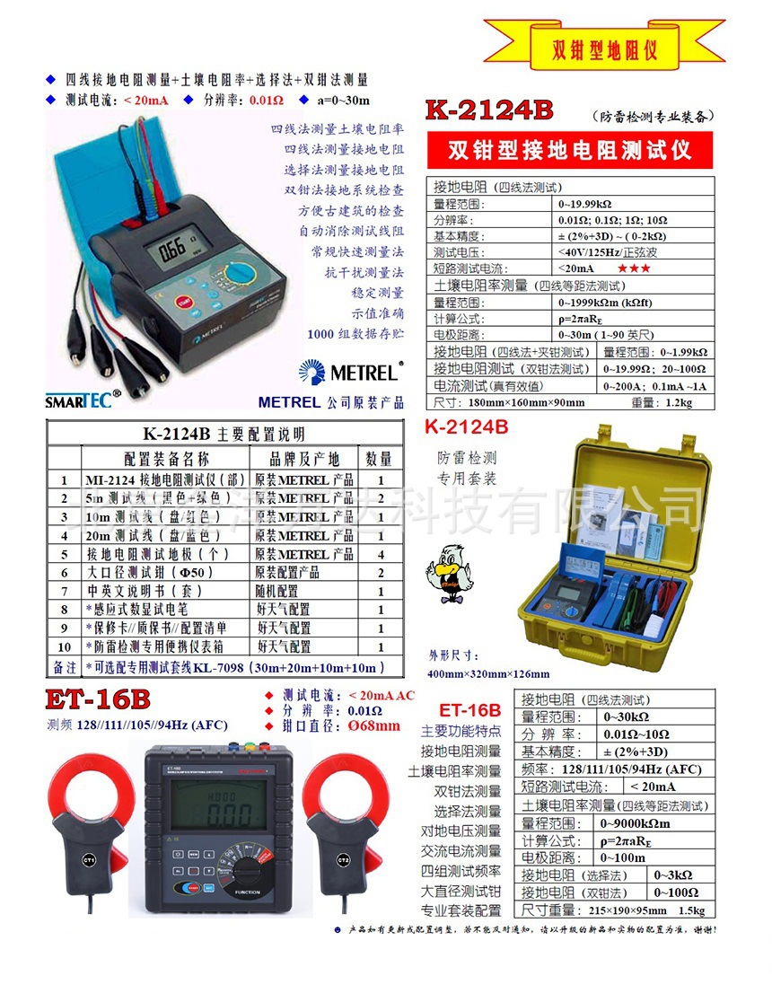 双钳型多功能接地电阻测试仪厂家直销 型号:K-2124B、MI2088