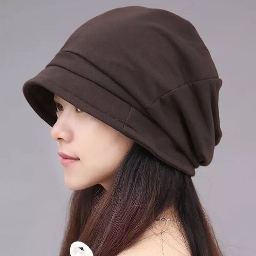 Women's Korean style trendy spring and summer big head circumference showing face small basin hat octagonal pile hat painter fisherman bald confinement hat