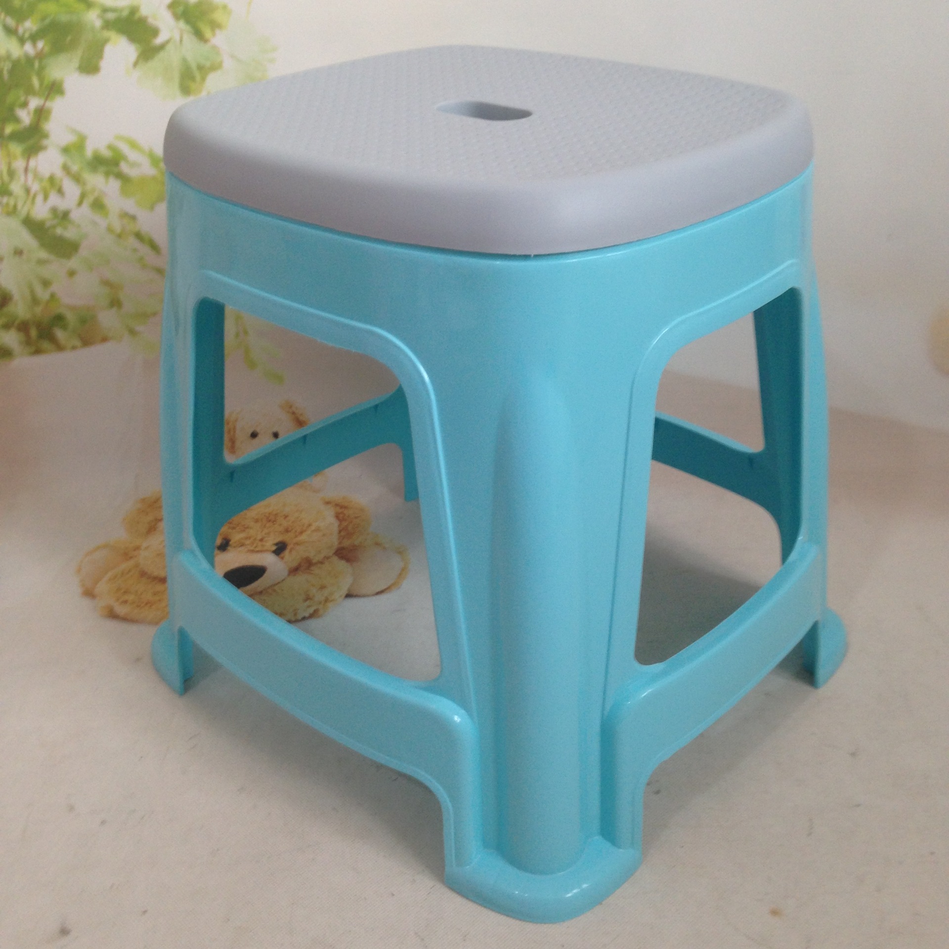Factory direct home plastic stool thickening double-sided European high stool adult plastic high bench children's chair