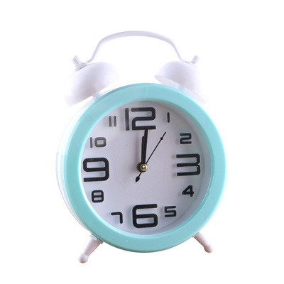 創意時尚卡通多色假打鈴鬧鍾 彩虹色 桌面簡約學生裝飾小鬧鍾禮品