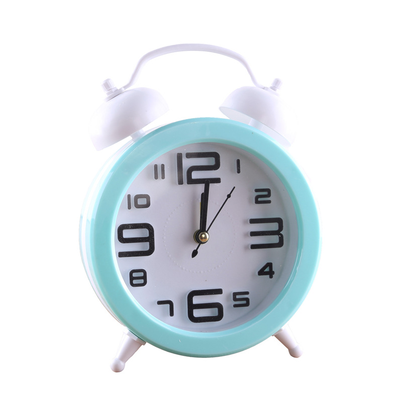 創意時尚卡通多色假打鈴鬧鍾 彩虹色 桌面簡約學生裝飾小鬧鍾禮品