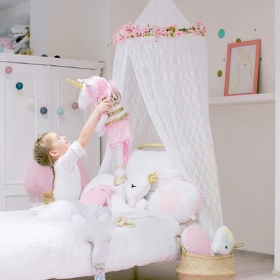 Northern Europe Ins children Home Furnishing decorate Mosquito net Lace baby Bed mantle children Mosquito net Dome game Tent