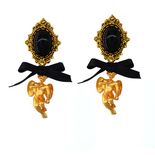 Cupid's Arrow Baroque Three-dimensional Little Angel Earrings Handmade Jewelry Accessories Earrings Retro