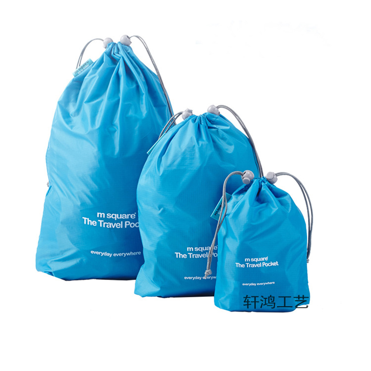 专业定制彩印涤纶收口抽绳袋 牛津布束口收纳袋 防水尼龙拉绳鞋袋