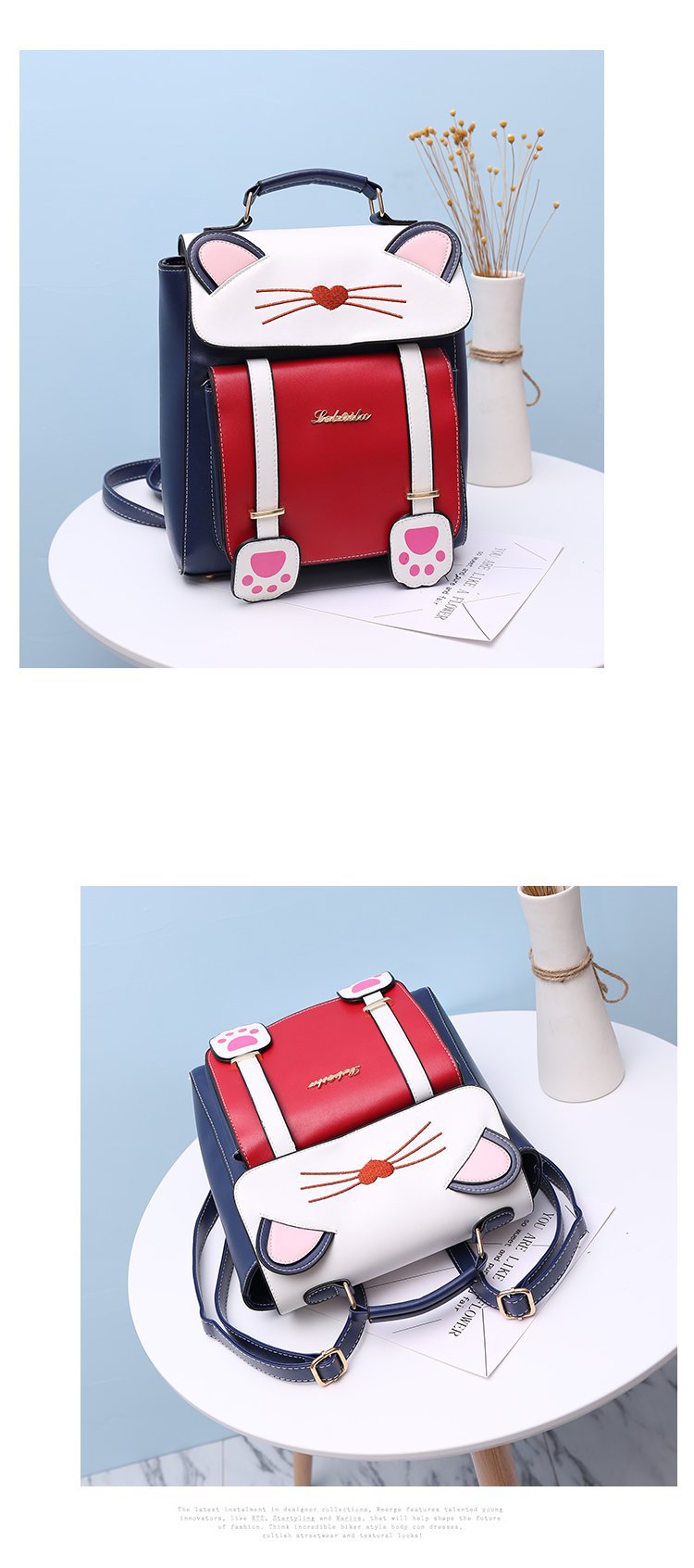 Cute Three-dimensional Cat Backpack Cartoon Animal Student Handbag Female Bag display picture 62