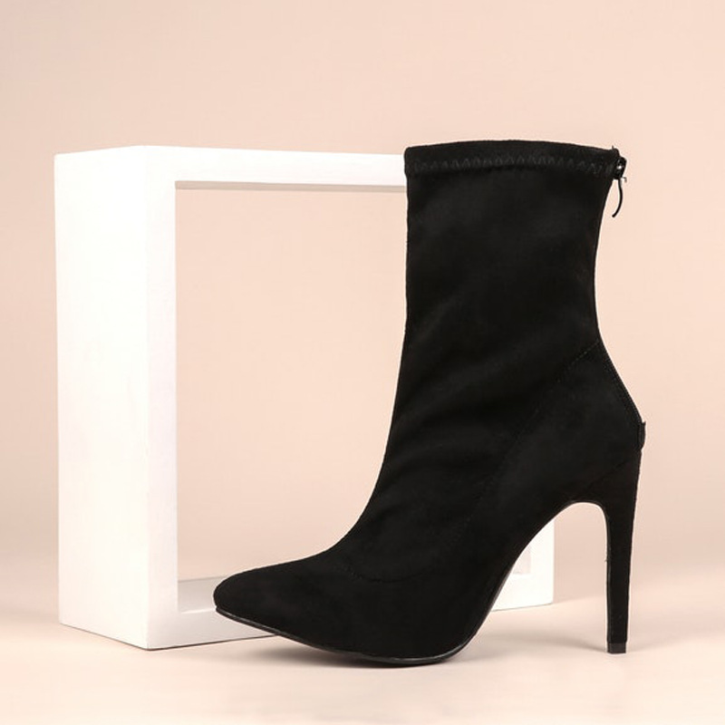 Pointed socks for women sexy heel suede boots for women_voghion.com