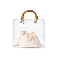 亞馬遜速賣通熱賣歐美百搭果凍透明PVC手提包母子包女士包包批發
