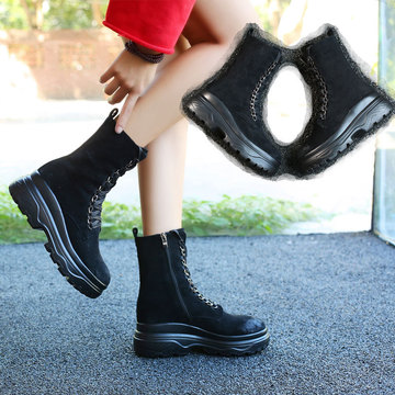 靴子女新款女靴欧洲站18秋冬马丁靴女中筒学生复古时尚女鞋 女鞋货源 买卖货源网