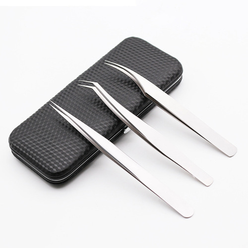 False eyelash tweezers, eyelash artist grafted eyelash curler, frosted gold feather clip, high-precision flowering clip set, dolphin
