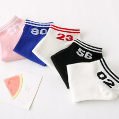 新品韓版春夏兩槓數字雙槓拼色男女船襪日系學院風潮流情侶襪子潮