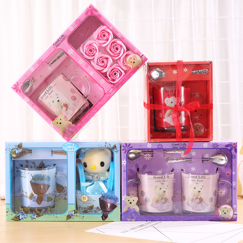 創意禮品杯子促銷贈品回禮玻璃杯活動促銷小禮品杯套裝開業禮品