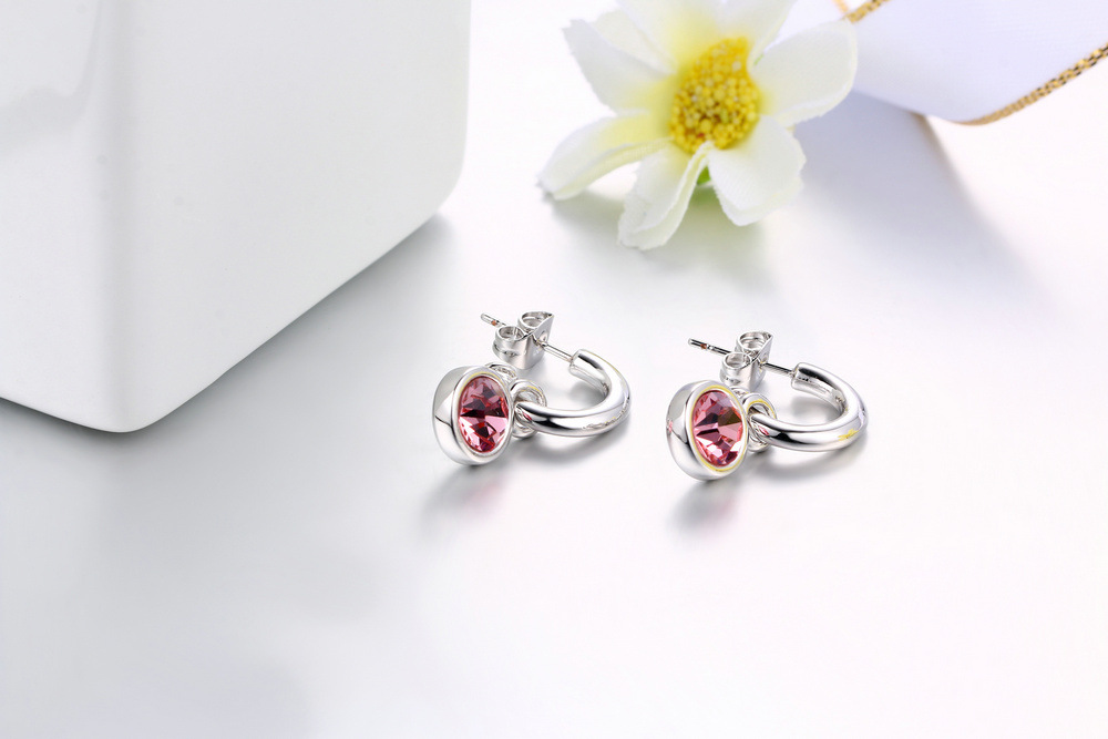 Style Simple Couleur Unie Le Cuivre Placage Incruster Zircon Boucles D'oreilles 1 Paire display picture 3