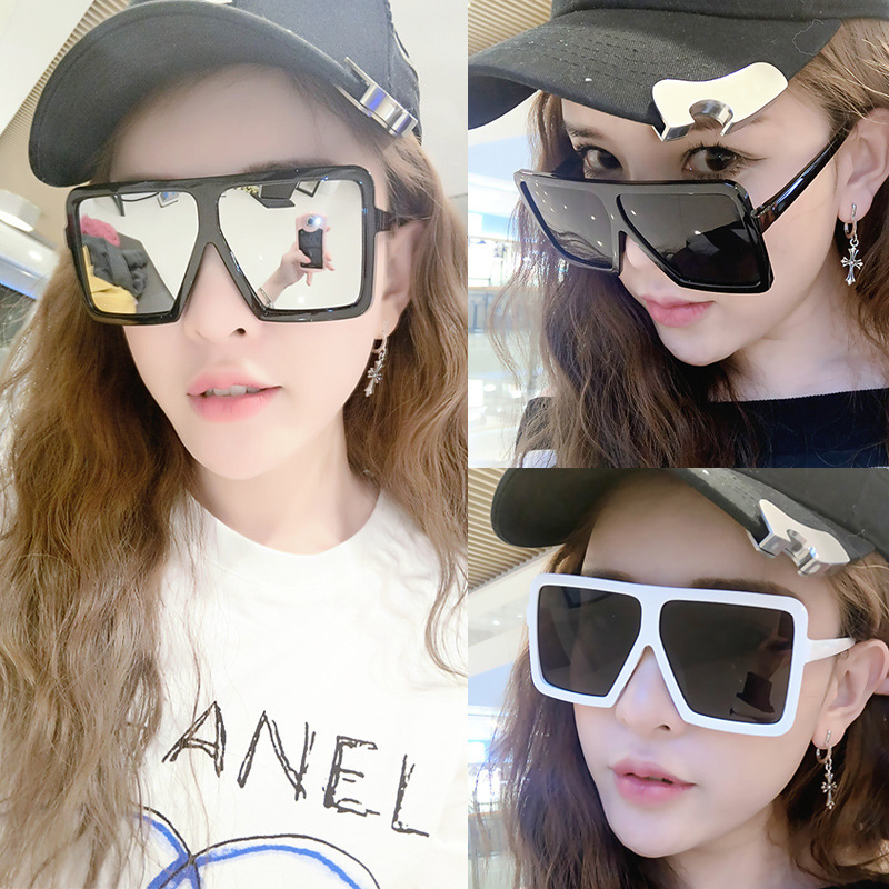 Nuevas gafas de sol Rojas personalizadas en línea 9786 gafas de sol de hip hop de hombres y mujeres gafas de sol de Marco elegante europeo y americano al por mayor