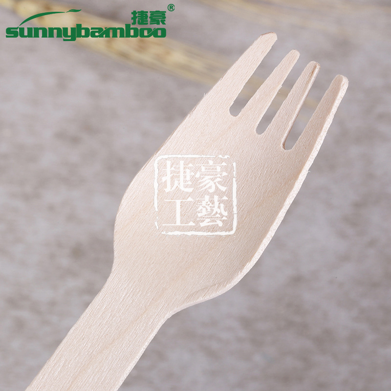 【 Jiehao Bamboo and Wood 】 Printed disposable tableware, outdoor travel portable wooden forks, restaurant disposable forks, wooden fork manufacturer wholesale disposable tableware detail image 9
