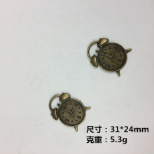 DIY手工合金饰品材料 复古合金饰品配件 Zakka古董31*24MM闹钟