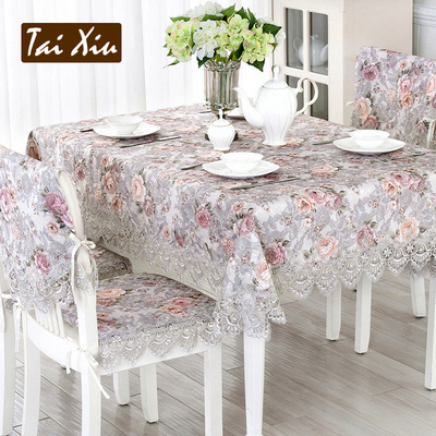 Lace Fabric art Round tablecloths Square Table cloth Coffee table cloth Seat covers Seat cushion suit European style Countryside Table flag Table mat