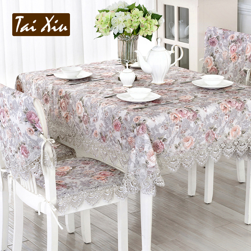 Lace Fabric art Round tablecloths Square Table cloth Coffee table cloth Seat covers Seat cushion suit European style Countryside Table flag Table mat