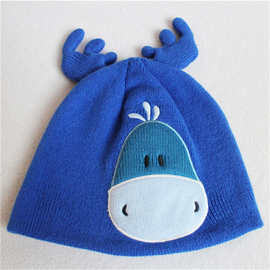春秋冬季男童女童帽子婴幼儿童小孩宝宝帽子针织毛线帽韩版可爱潮