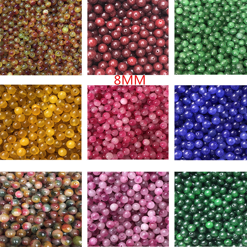 8mm圆珠 B货玉石天然玉石散珠圆珠 跑江湖展销会地摊货 厂家批发|ms