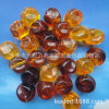 Amber plastic round beads, 15mm