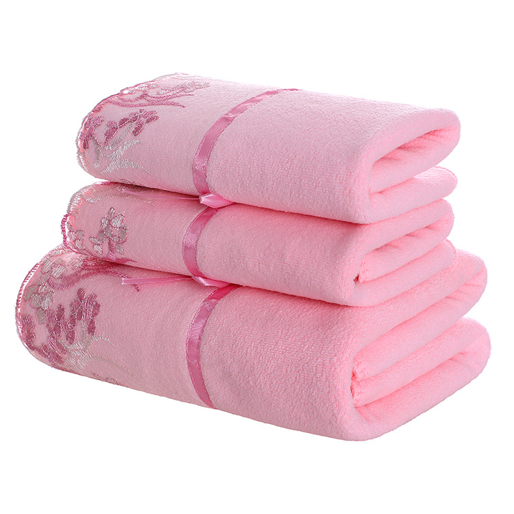 towel Bath towel suit Customizable logo company gift On behalf of lace Lace towel Bath towel