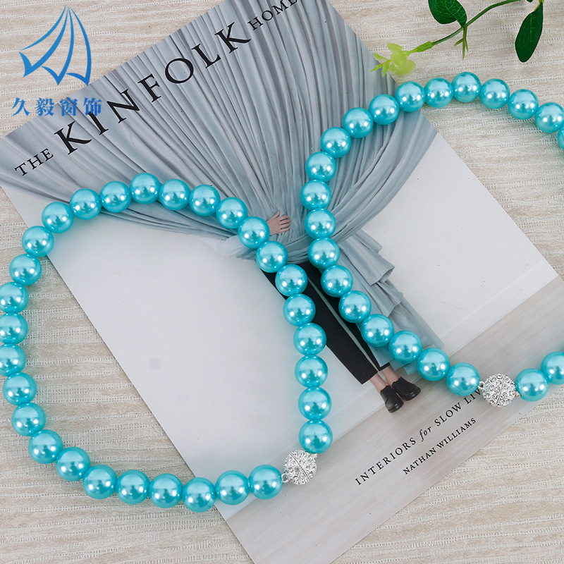 久毅窗饰 珍珠串珠绑带 窗帘磁铁窗帘扣 简约百搭磁吸扣厂家批发