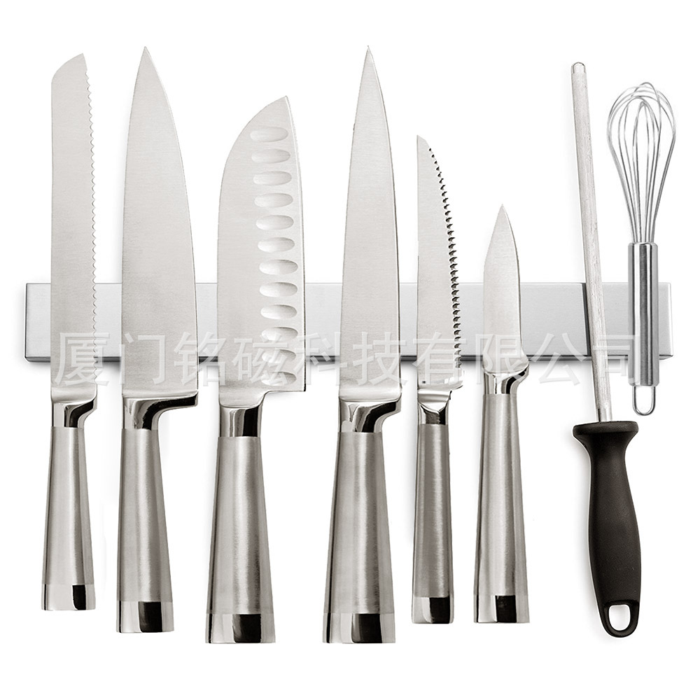 Manufactor Retail kitchen Wall mounted 304 Stainless steel magnet Tool carrier double faced adhesive tape Free punch magnetic Tool carrier